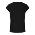 thumbnail image 5 of Scyoekwg Womens Tops Trendy Summer Short Sleeve Loose Comfy Blouse Tshirt Casual Crewneck Basic Tops Going Out Tops Classic Solid Color T Shirt (Black,XXL), 5 of 6