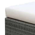 thumbnail image 4 of Benzara Aluminium Frame Faux Polyester Upholstered Square Ottoman, Brown and White-Color:Gray and White, 4 of 5