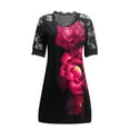 thumbnail image 4 of Babysbule Woman Summer Dresses Women's Fashion Short Sleeve Printing V-Neck Ladies Lace Dress, 4 of 4