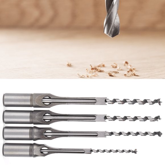 Square Hole Drill Bit, Drilling Tool Drill Bits Set Accessory Woodworking Square Hole Drill Bits, For Square Tenon Machines Square Hole Drills