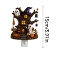 thumbnail image 3 of Halloween Night Light Decor Spooky Tree House Plug In Wall Night Light 4.72x3.94in Acrylic Plug-in & Ghost for Bedroom Corridor Indoor Halloween Home Decor by MPOISVA, 3 of 6