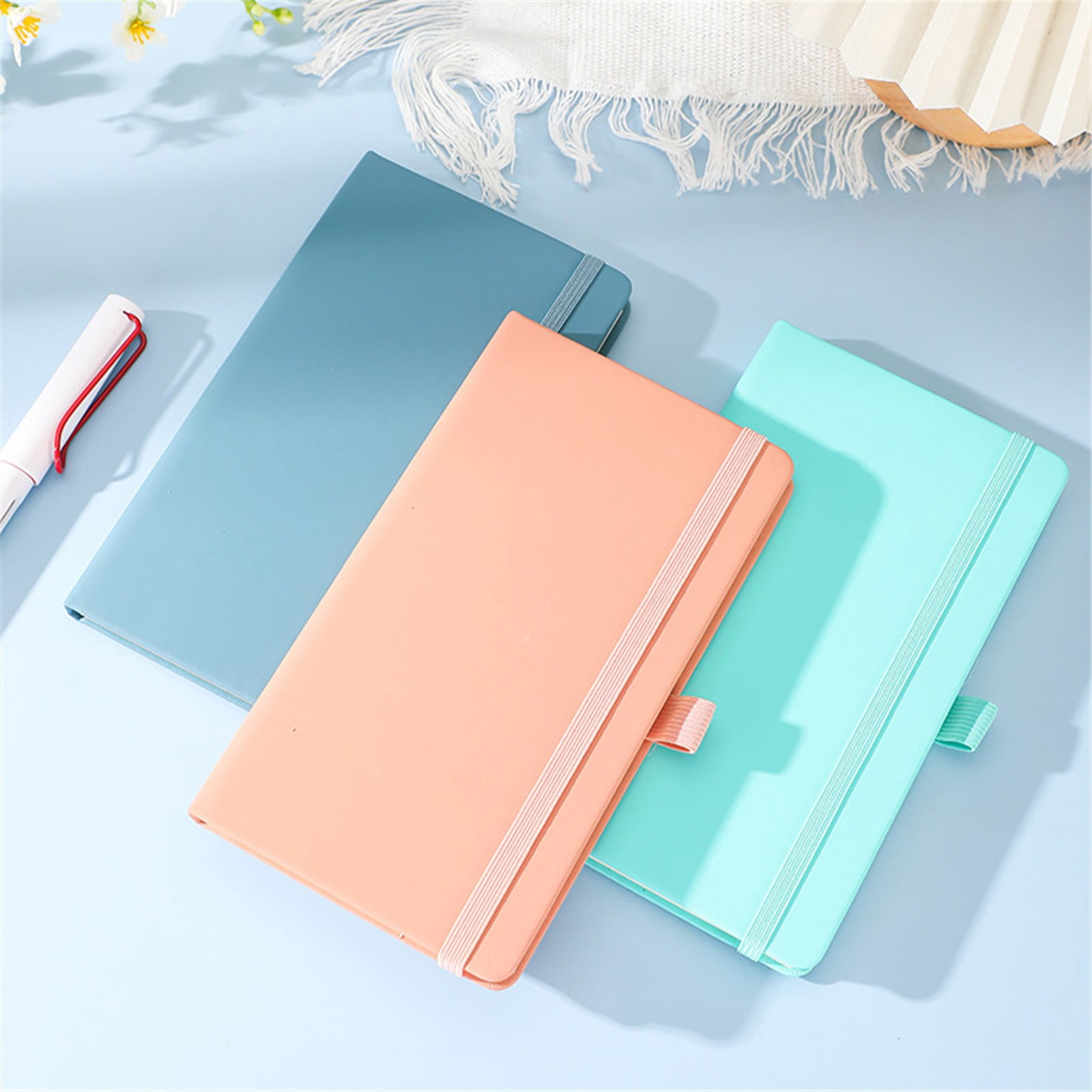 VKLU 1PC Brown A5 Ruled Notebook with Hardcover, Professional 120GSM Thick Paper Journal, 180° Lay-Flat Writing Pad
