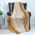 thumbnail image 4 of Marble Print Soft Flannel Fleece Throw Blanket, Odd Wavy Stone Pattern New Lines and Shapes Digital Nature Computer Artwork, Cozy Plush for Indoor and Outdoor Use, 60" x 80", Cream, by Ambesonne, 4 of 5