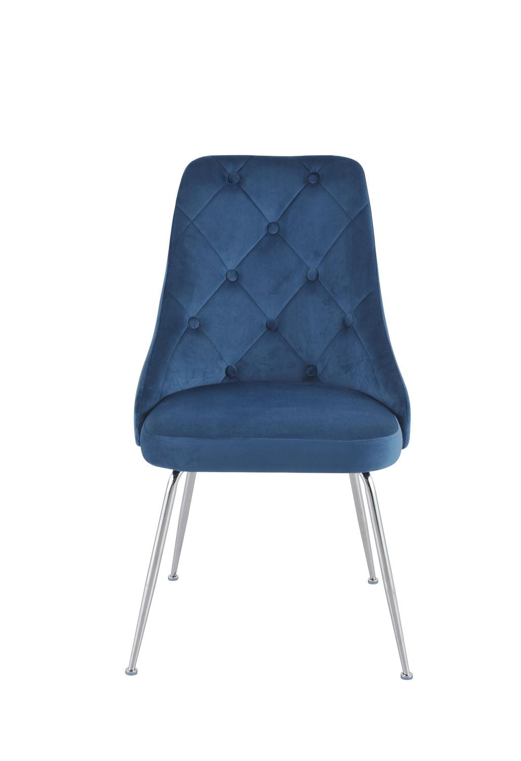 Topline Home Furnishings Velvet Side Chair with Chrome Legs