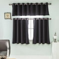 thumbnail image 3 of Small Window Curtains - Grommet Top Design Short Thermal Insulated Room Darkening Curtains for Kitchen, Bedroom (Black, 2 Panels, 29 x 36 inch), 3 of 8