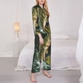thumbnail image 3 of Fuzoiu Largemouth Bass jumps out of water Print Women's Long-Sleeved Pajama,Lounge Button Down Nightwear,Womens Notch Collar Pajama Set-Medium, 3 of 7