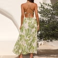 thumbnail image 5 of qolati Sundresses for Women 2024 Spring Summer Elegant Wrap V Neck Sleeveless Maxi Dress Sexy Hollow Out Floral Print Backless Flowy Beach Vacation Dress, 5 of 5