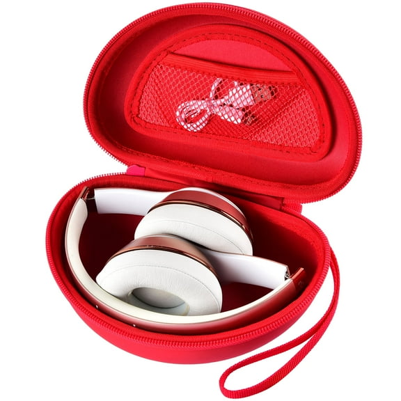 Travel Hard Carrying Case Compatible for Beats Solo3 / for Beats Studio3 / for Beats Solo Pro Bluetooth On-Ear Headphones - Red