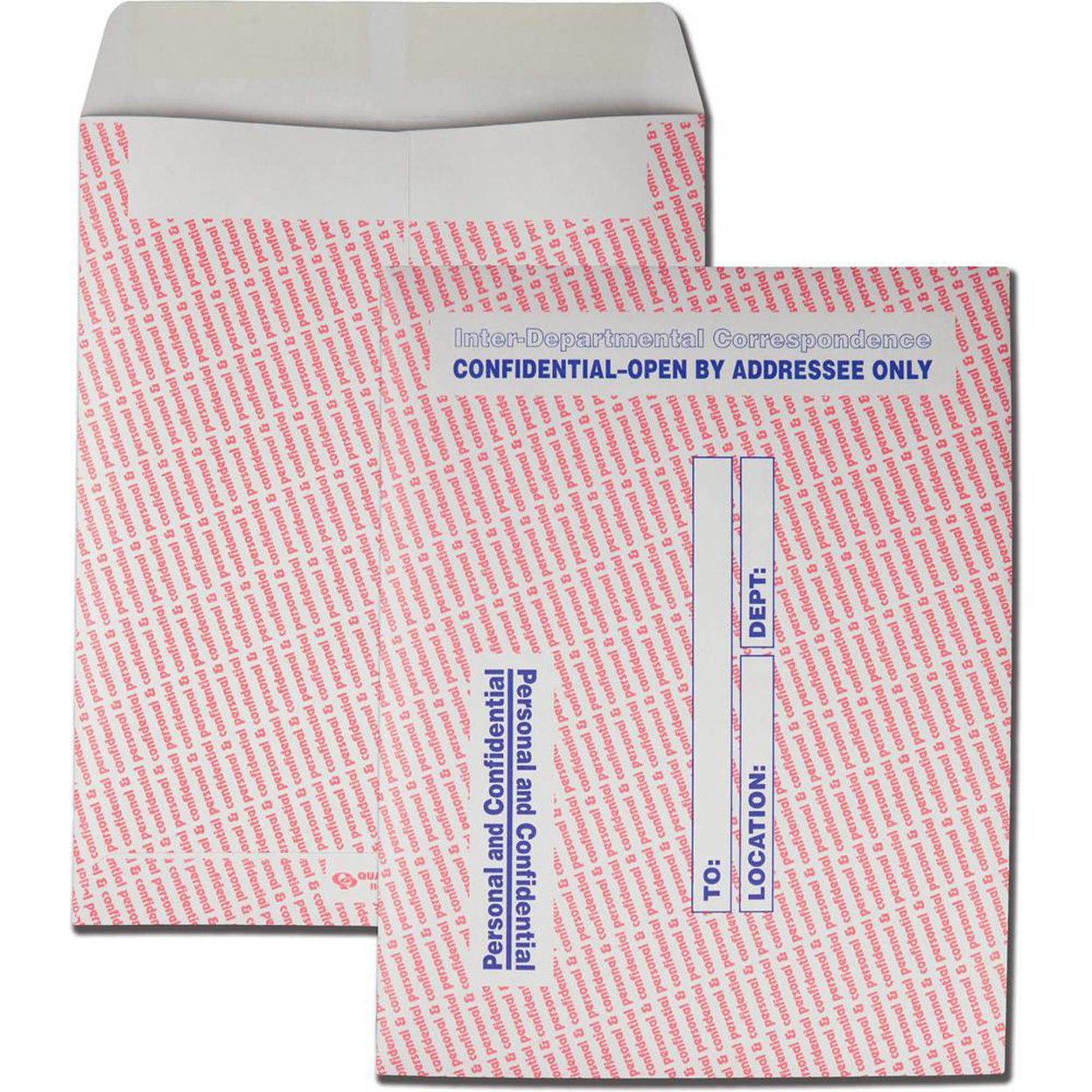 Quality Park Confidential Inter-department Envelopes Inter-department - 10" Width x 13" Length - 28 lb - Gummed - Kraft - 100 / Box - White