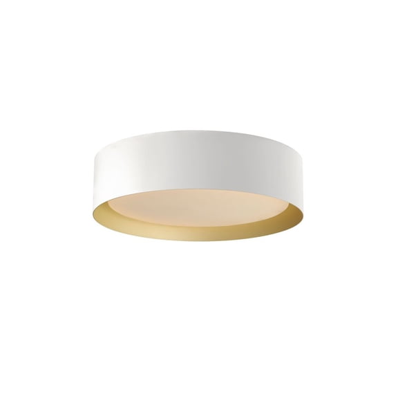 25W 1 Led Flush Mount-4.25 Inches Tall And 16 Inches Wide-White/Gold Finish Et2 Lighting E51012-Wtgld