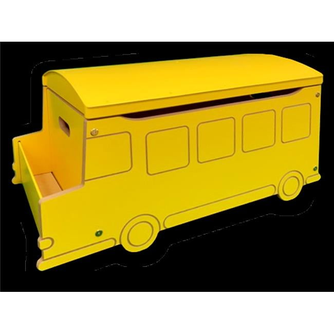 Multicompartment with Full Protection Foldable Cartoon Chest Bench with Cushion Lids for Toys Clothes Books 2 in 1 Yellow School Bus Kids Foldable Storage Box