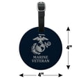 thumbnail image 6 of Marine Veteran USMC White on Blue Officially Licensed Round Leather Luggage Card Suitcase Carry-On ID Tag, 6 of 8