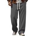 thumbnail image 5 of Homeyce Men's Sweatpants with Pockets Waffle Baggy Casual Home Pants Drawstring Waist Workout Pants for Daily Wear Jogging Running,Green L, 5 of 7