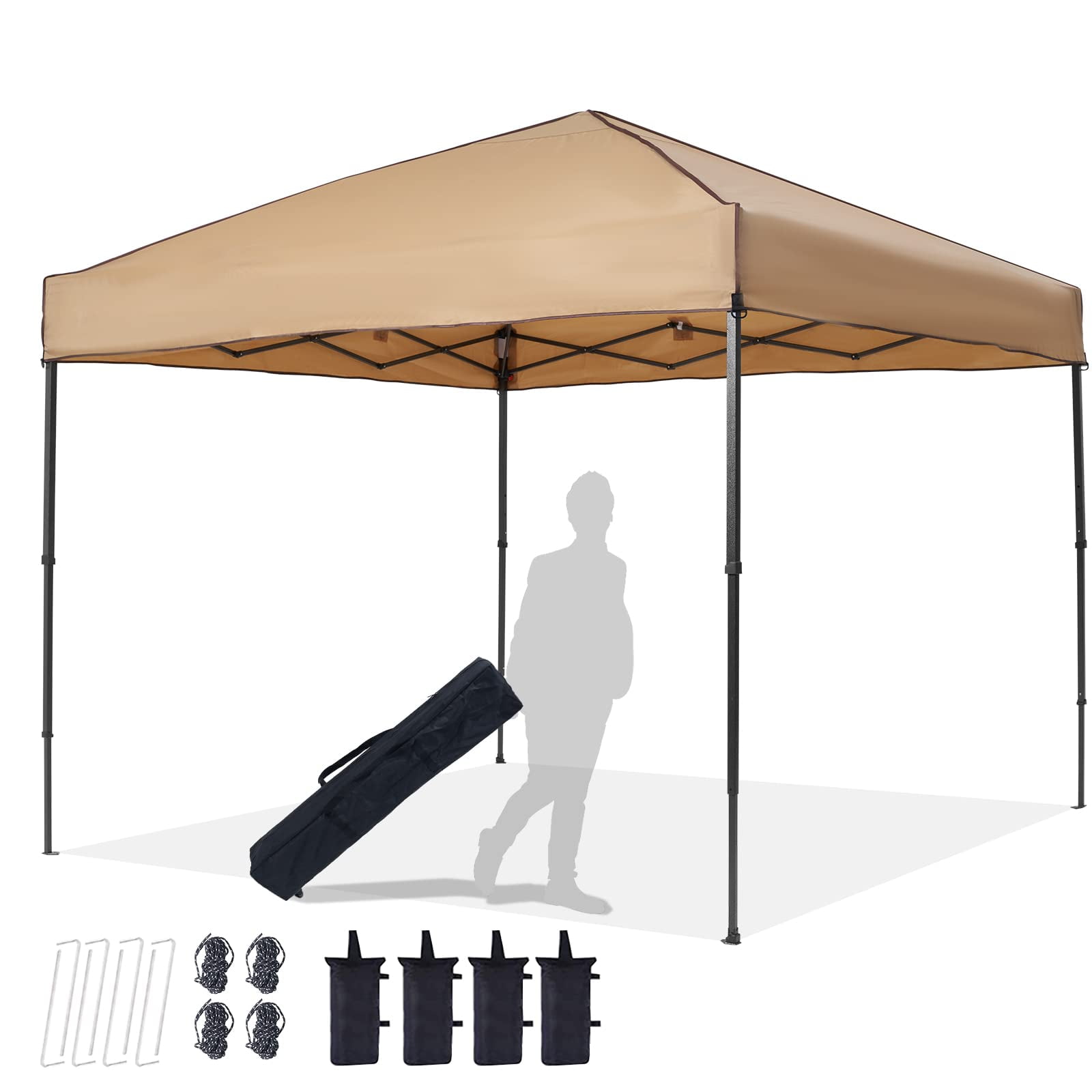 10x10 Pop Up Canopy, Outdoor Canopy Tent for Beach & Camping