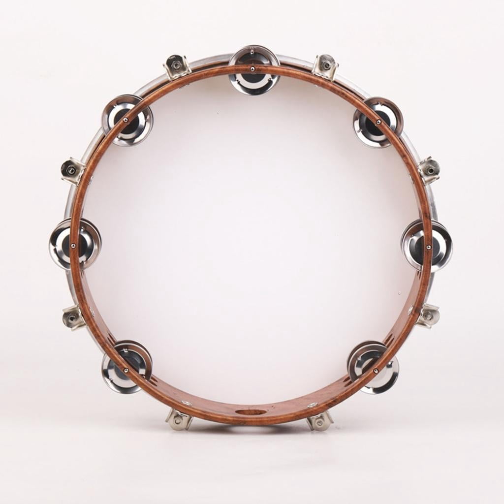 Yihuala 10inch Bells Drum Handheld Tambourine Freestyles Hand Bells Musical Percussion Instrument for Family Tambourine