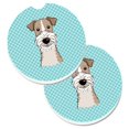 thumbnail image 1 of Juego de 2 posavasos para coche Caroline's Treasures Fox Terrier de pelo de alambre BB1185CARC, 1 of 1