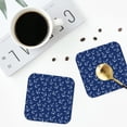 thumbnail image 5 of Kll Square Drink Coasters Set Of 4,Pu Leather Absorbent Coasters Set Decorative Coffee Cup Coasters Housewarming Gift For Home Decor-Nautical Anchors, 5 of 9