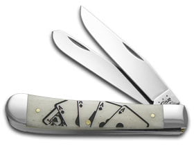 CASE XX Poker Family Card Hand Natural Bone Trapper Stainless Pocket Knife Knives