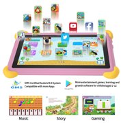Kids Tablet 7 inch pink,Android 12 Children's learning machine,3GB RAM 64GB ROM,128GB Expansion,HD Display,Wifi, Children Tablet with Parent Control