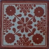 4.2x4.2 Red Damasco Talavera Mexican Tile, Set of 9 pcs