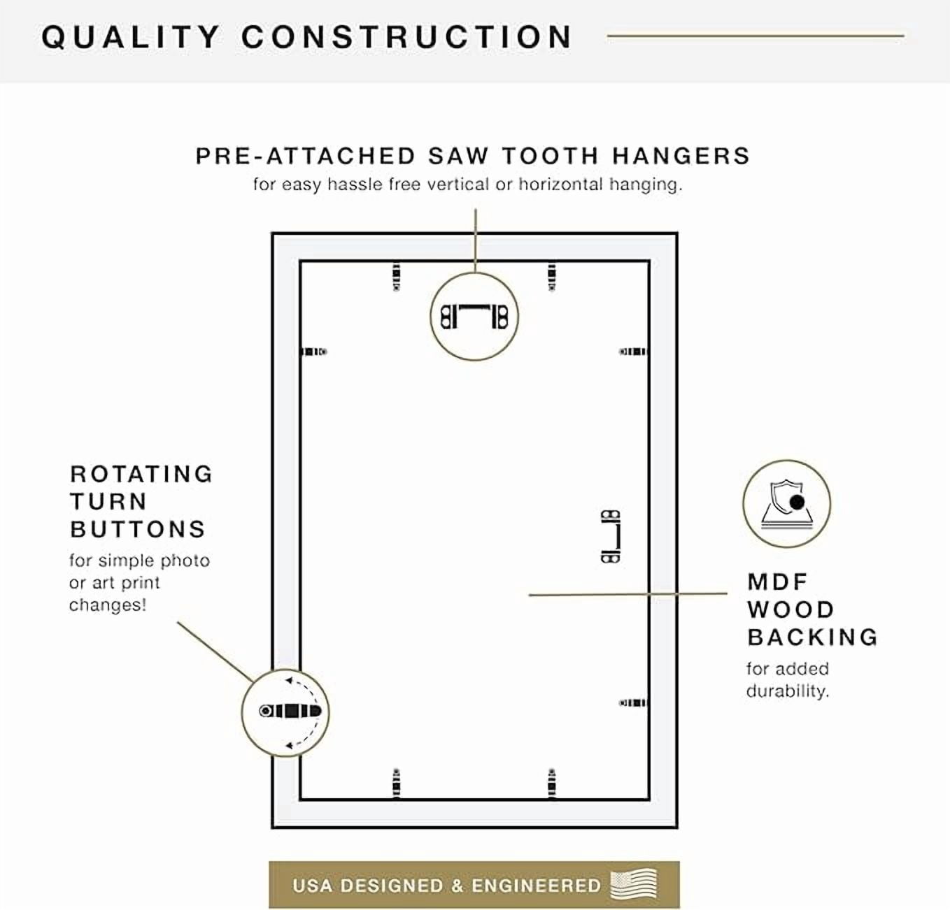 MCS Studio Gallery 11x17 Picture Frame White Woodgrain, Rectangle Photo Frame for Photos, Posters & Art Prints (1-Pack)