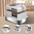 thumbnail image 3 of Furrbby Covered Cat Litter Boxes, Large High Side Stainless Litter Box Grey, 3 of 10