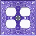 thumbnail image 3 of Metal Light Switch Plate Cover Purple Floral Bandana Paisley Tile Pattern TIL047, 3 of 13