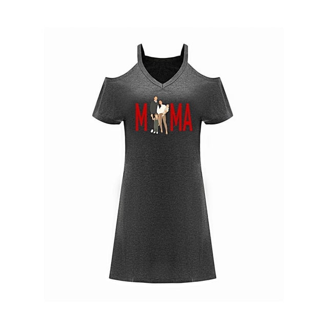 Vestido corto de verano para mujer, con hombros descubiertos, ropa para adolescentes, para vacaciones M