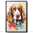 thumbnail image 2 of Thuan Irish Redand White Setter Dog Flower Art Print Canvas, Wall art Painting Decor, Puppy Pop Art Home Decor Artwork For Bedroom Living Room Bathroom Decor, Puppies Colorful Photo, 2 of 6