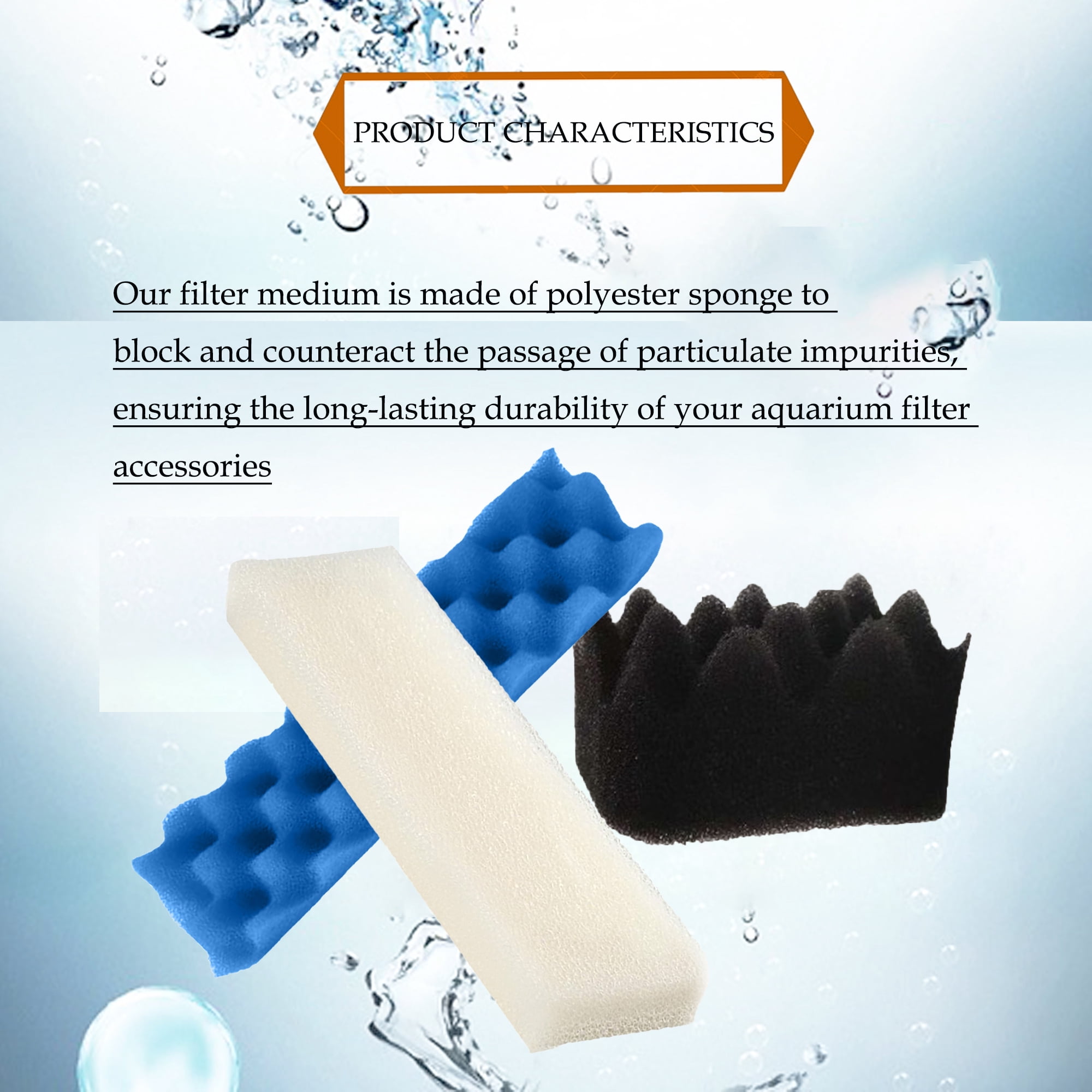 TropicAqua Replacement Aquarium Bio Sponge Foam Filter Pads Inserts Value Pack Suitable for Fluval 406, 407(Pack of 24)