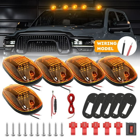 Hxlamzoo 5 Pcs Roof Mouse Light Roof Marker Lights LED Roof Lamps Light Cab Marker Light Car Lighting Device Roof Tops Lamp Running Light