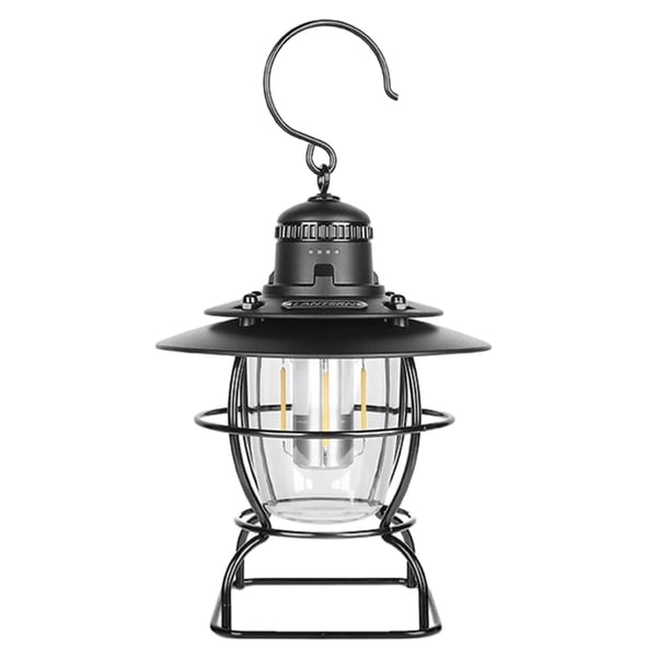 Linterna LED portátil para acampar, lámpara de luz, recargable por USB, colgante, senderismo, hogar Negro Cola Lámpara de luz Linterna