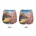 thumbnail image 2 of JUNZAN Cherry Blossoms Print Women's Athletic Gym Running Shorts with Phone Pockets - Workout Shorts-Large, 2 of 8