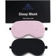 thumbnail image 1 of wonima11 Sleep Mask for Men Women,2 Pack Soft Silk Eye Masks for Sleeping with Adjustable Strap,Comfortable Night Blindfold Blocking Light,Eye Shade Cover for Travel Yoga Nap Gifts, Black Pink, 1 of 1