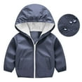 thumbnail image 7 of ZOYOEN Toddler Boys Rain Jacket with Hood- Long Sleeve Zipper Lightweight Waterproof Windbreaker Navy Size 4 T, 7 of 7