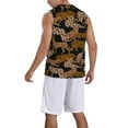 thumbnail image 2 of Naloa Leopard Print Basketball Jersey Reversible Men's Mesh Athletic Sports Shirts Training Practice S-4XLXX-Large, 2 of 6