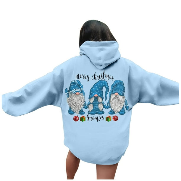 WILLBEST Sudaderas de Mujer, Sudaderas con Capucha de Manga Larga con Cordón Ajustable, Estampados, Tallas Grandes, Tops de Otoño Chica