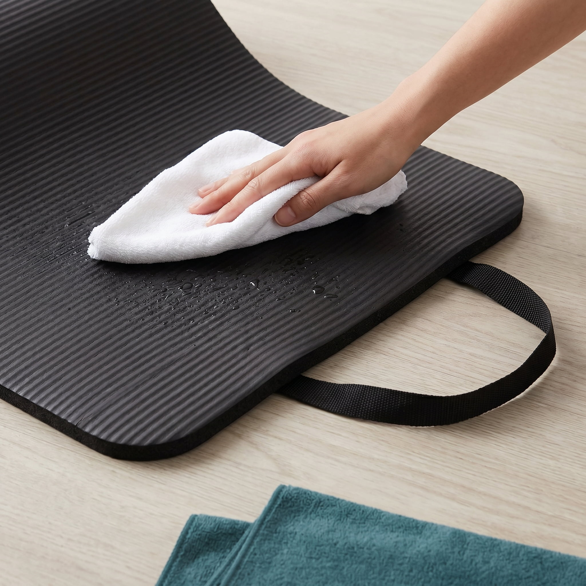 ZHANGJIA 71x24 Inches Extra Thick Yoga Mat 1-Inch High-Density Foam – Roll-Up Exercise Pad with Double-Sided Non-Slip Surface and Carrying Strap for Pilates and Home Workouts Black