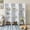6-Panel White, variant on Jostyle 4 Panel Room Divider Privacy Screen with Storage Shelves - Foldable Partition with Natural Paulownia Wood Frame for Living Room, Bedroom, Office White