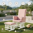 thumbnail image 6 of Hommoo Nursery Rocking Glider Chair with Ottoman Set, Ergonomic Infant Nursing Chair, Smooth Silent Glide, Removable Washable Cushion, Modern Nursery Furniture for Feeding & Relaxation, Pink, 6 of 7