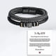 thumbnail image 4 of To My Son Love You Forever Bracelet, Braided Leather Bracelet For Men, Stainless Steel Personalized Engraved Bracelet, 4 of 5