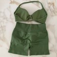 thumbnail image 2 of Conjunto de gimnasio de impacto de 2 piezas para mujer, sujetador de Yoga con tiras, Top de entrenamiento, pantalones cortos, traje deportivo, ropa de Fitness, conjunto de Yoga sin costuras, 2 of 5