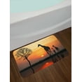 thumbnail image 2 of Africa Bath Mat, Giraffes on Bushes by the Lake Surface Horizon in the Middle of Nowhere Image, Non-Slip Plush Mat Bathroom Kitchen Laundry Room Decor, 29.5 X 17.5 Inches, Orange Black, Ambesonne, 2 of 2