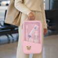 thumbnail image 4 of SUYOLL Pink Cartoon Bear Quilted Mesh Storage Pouch Organizer Cube Portable For Travel Toiletries Organization Saving Space, 4 of 7