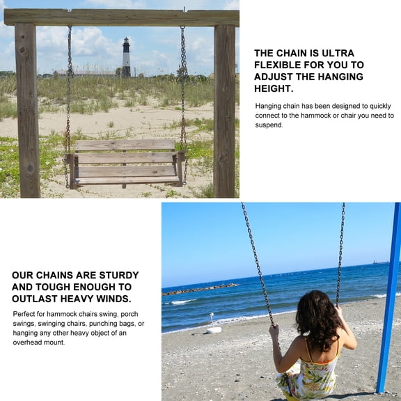 Eease Heavy Duty Porch Swing Hanging Chain Stainless Steel with Carabiners
