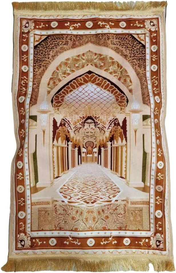 Orthopedic Prayer Mat with Memory Foam Knee Support – Extra Thick Padded Prayer Rug, Extra Soft Kneeling Cushion for Men & Women, Non-Slip Velvet Mat for Eid, Daily Prayer
