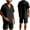 Black, variant on GERsome Men's 2 Piece Lounge Sets Hoodie Short Sleeve Tops and Shorts Loungewear Summer Beach Vacation Matching Outfits S-3XL
