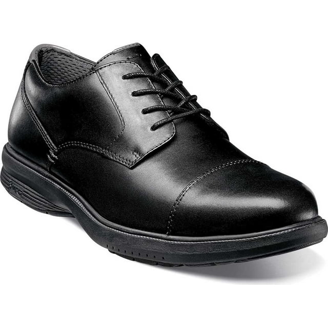 Men's Nunn Bush Melvin St. Cap Toe Derby Shoe Black Leather 11.5 M