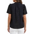 thumbnail image 2 of PRETTYGARDEN Women's V Neck Eyelet Short Sleeve Top, Sizes S-XXL, 2 of 6
