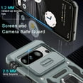 thumbnail image 5 of KOMI Case for Google Pixel 8 Pro with Slide Camera Cover+Screen Protector (1 Pack), Rotated Ring Kickstand Military Grade Shockproof Heavy Duty Protective Cover Grey, 5 of 5